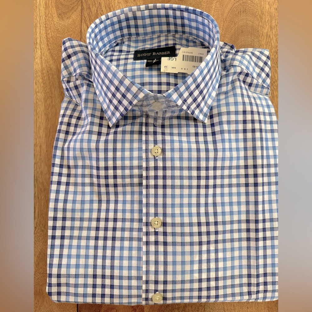 NWT Scott Barber Men’s cotton long sleeve button down shirt